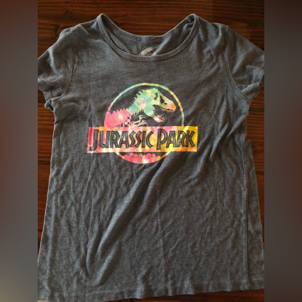 Tween Jurassic Park Tie-dye Logo Shirt